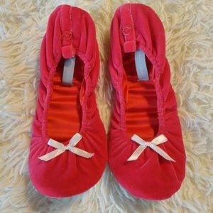 NEW Victoria's Secret Fuchsia Pink Velvet Ballet Slippers